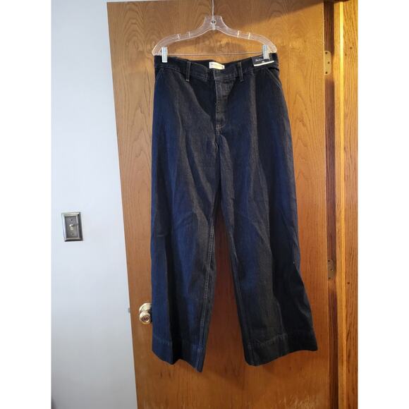 Abercrombie and Fitch The Ultra Loose Low Rise Curve Love Dark Blue Jeans 34 NWT - Picture 1 of 4